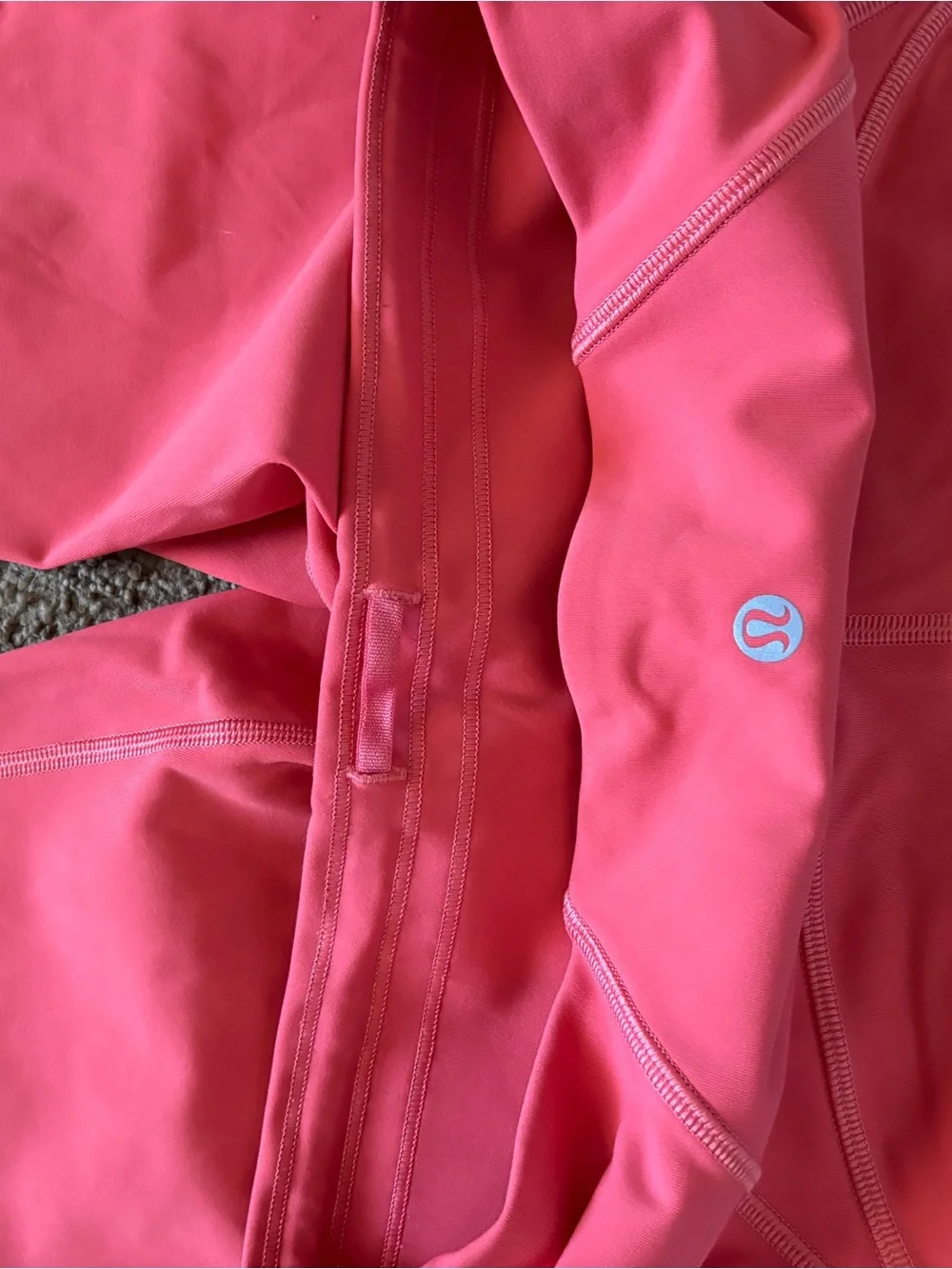 lululemon - all the right places cropped leggings in coral. Size 8.